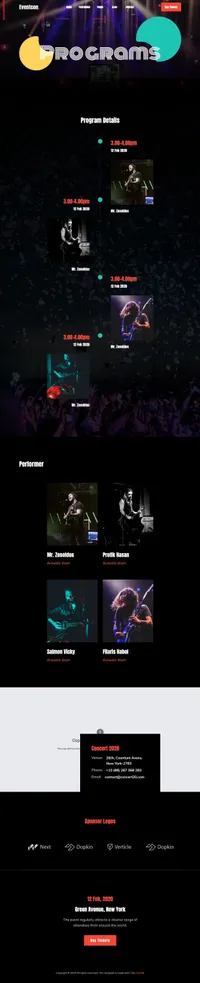 eventcon mini website template desktop screenshot