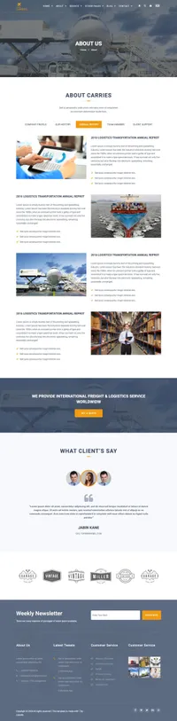 carries mini website template desktop screenshot