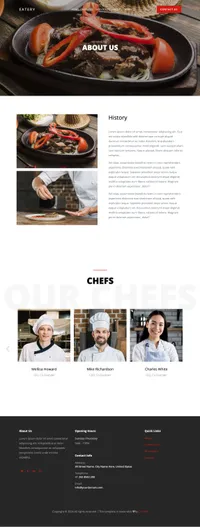 eatery mini website template desktop screenshot