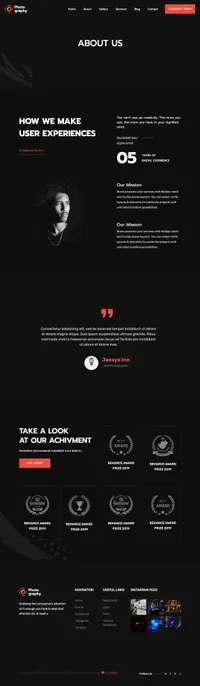 myphotography mini website template desktop screenshot