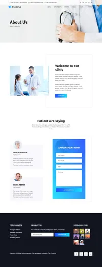 medino mini website template desktop screenshot
