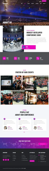 convention mini website template desktop screenshot