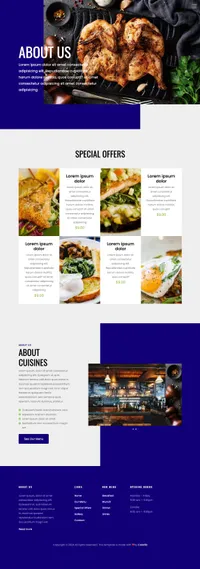cuisines mini website template desktop screenshot