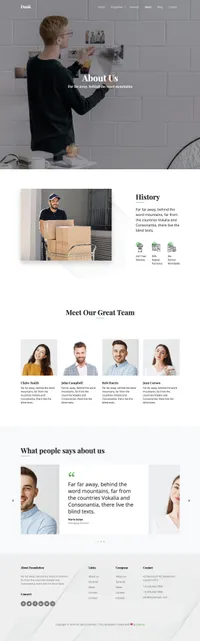 dusk mini website template desktop screenshot