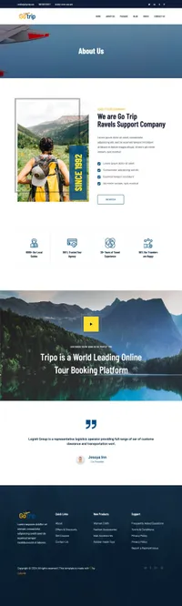 gotrip mini website template desktop screenshot