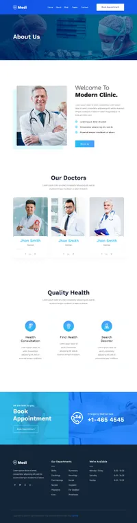 medi-2 mini website template desktop screenshot