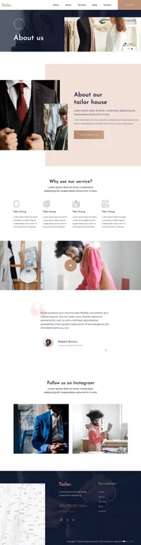 tailor mini website template desktop screenshot