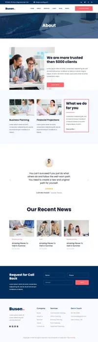 buson mini website template desktop screenshot