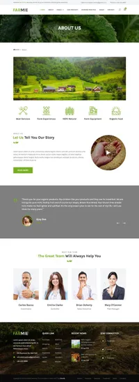 farmie mini website template desktop screenshot