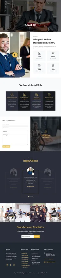 whisper mini website template desktop screenshot