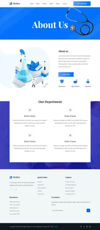 medico mini website template desktop screenshot