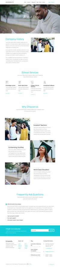 university mini website template desktop screenshot