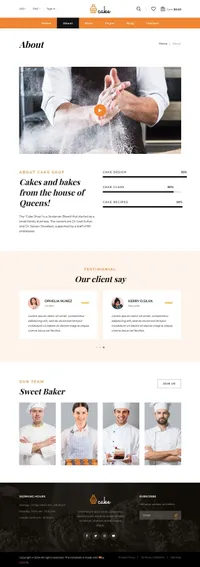 cake mini website template desktop screenshot