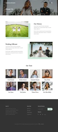 wedding-officiant mini website template desktop screenshot