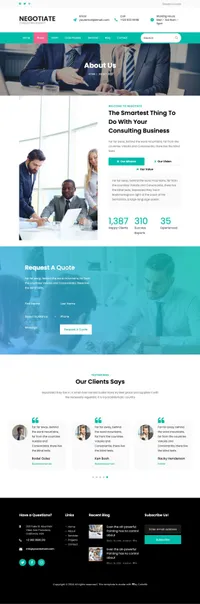negotiate mini website template desktop screenshot