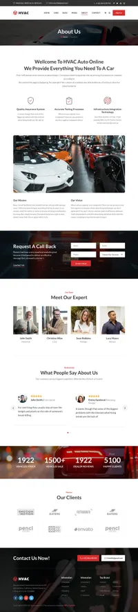 hvac mini website template desktop screenshot