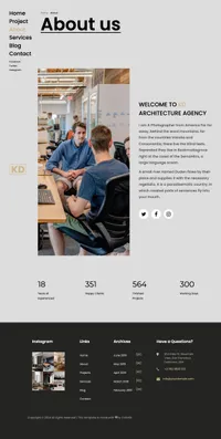 kd mini website template desktop screenshot