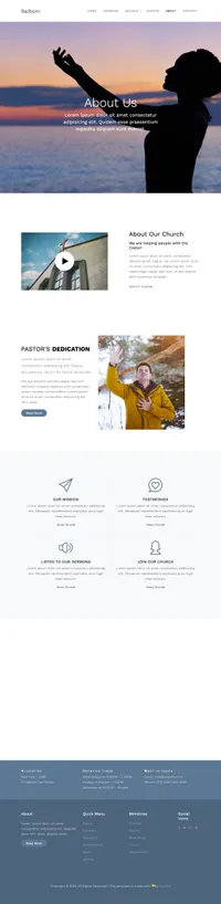 reborn mini website template desktop screenshot