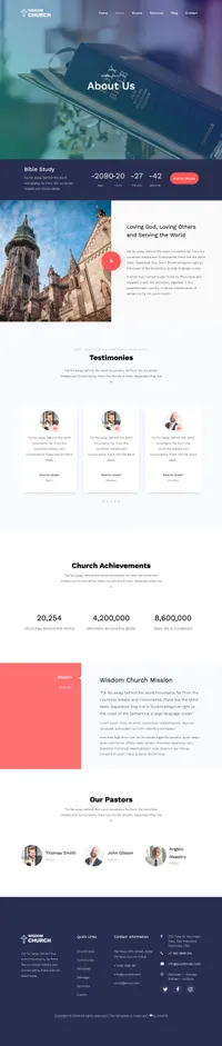 wisdom mini website template desktop screenshot