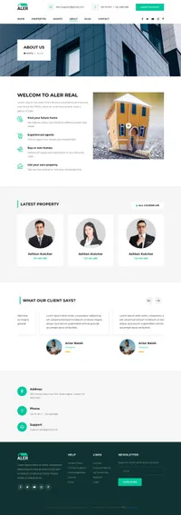 aler mini website template desktop screenshot