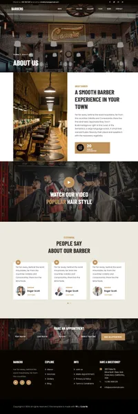 barbero mini website template desktop screenshot