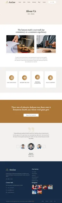 ariclaw mini website template desktop screenshot