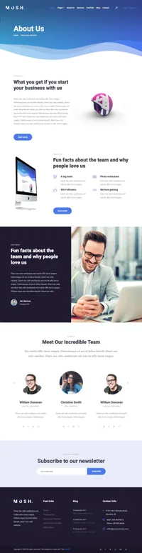 mosh mini website template desktop screenshot