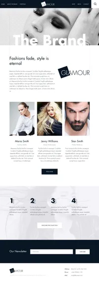 glamour mini website template desktop screenshot