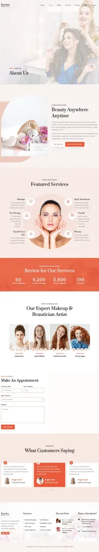 kayelux mini website template desktop screenshot