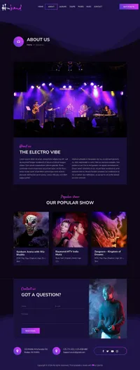 hnband mini website template desktop screenshot