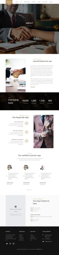 primelaw mini website template desktop screenshot