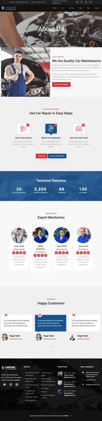 carepair mini website template desktop screenshot