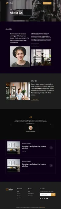 belara mini website template desktop screenshot