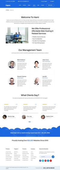 hami mini website template desktop screenshot