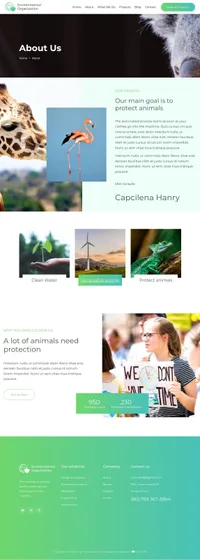 environmentalorganization mini website template desktop screenshot