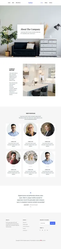 harbor mini website template desktop screenshot