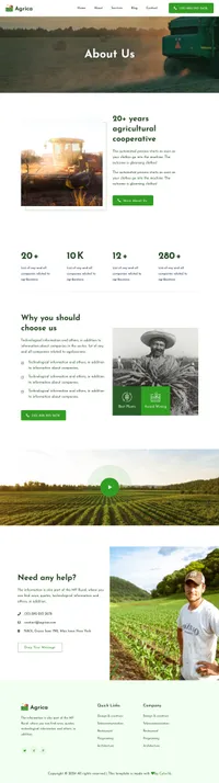 agrica mini website template desktop screenshot