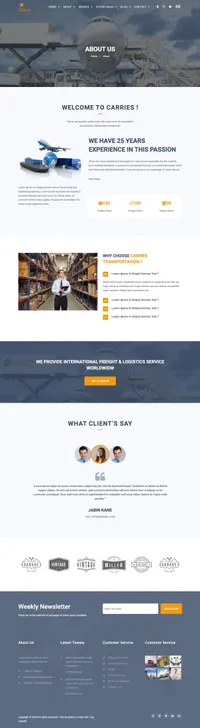 carries mini website template desktop screenshot