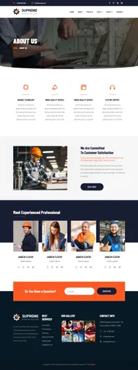 supreme mini website template desktop screenshot