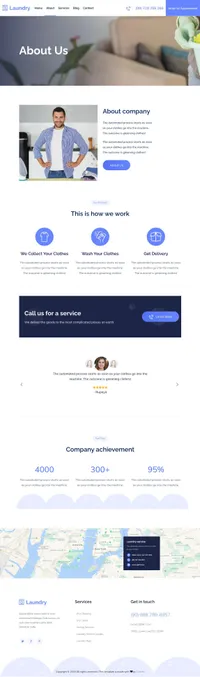laundry mini website template desktop screenshot