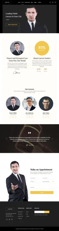 lawyer mini website template desktop screenshot