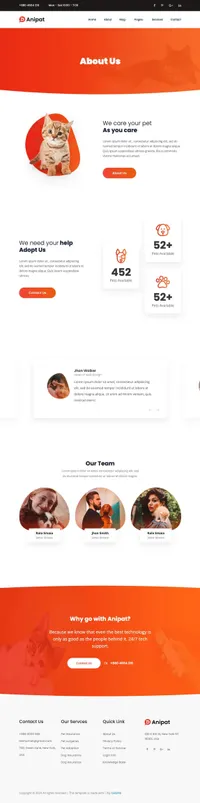 anipat mini website template desktop screenshot
