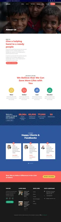 unicare mini website template desktop screenshot