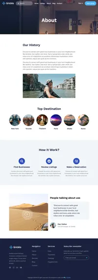 gricklo mini website template desktop screenshot