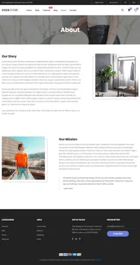 coza-store mini website template desktop screenshot