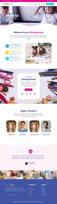 kindergarten mini website template desktop screenshot