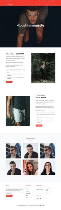 ironmuscle mini website template desktop screenshot