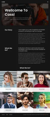 cassi mini website template desktop screenshot