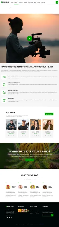 phozogy mini website template desktop screenshot