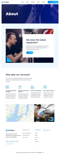 carwash mini website template desktop screenshot